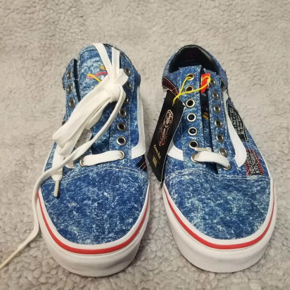 Vans‎ X Cobra Kai Eagle Fang Karate Denim Old Skool Shoes US 7 M / 9 Women NEW